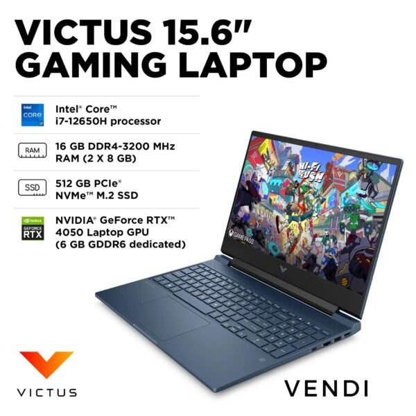 HP - Victus 15.6" Full HD 144Hz Gaming Laptop - Intel Core i7 - 16GB RAM - NVIDIA GeForce RTX 4050 - 512GB SSD