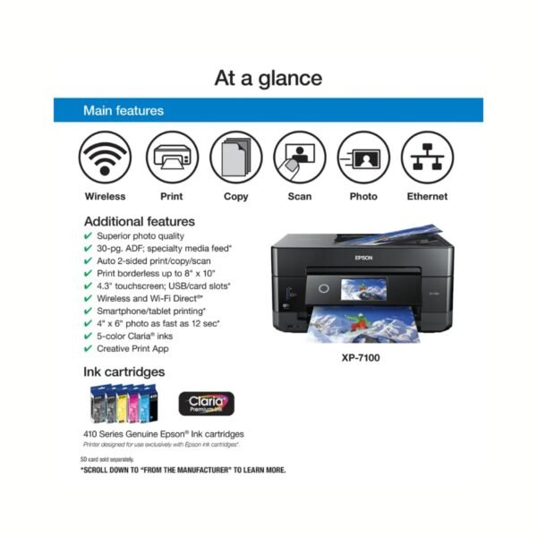 Epson - Expression Premium XP-7100 Wireless All-In-One Inkjet Printer