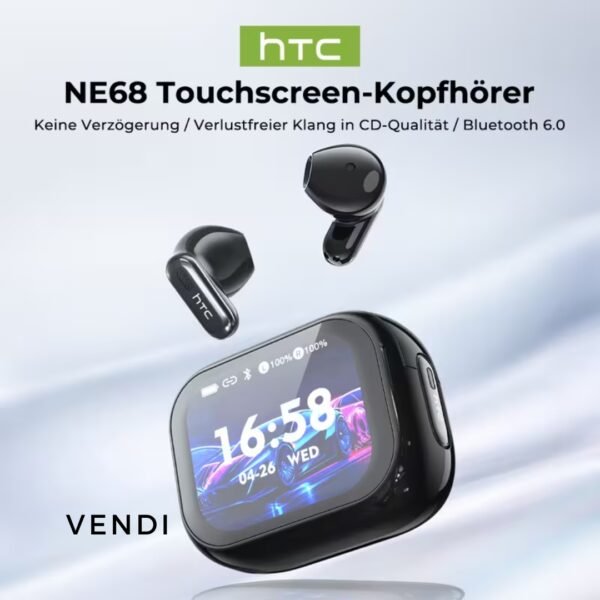 2026 HTC NE68 Wireless Earbuds | High-quality AI Intelligent Voice Translation App, Noise-Canceling Microphone.