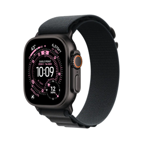 Apple Watch Ultra 3 (GPS+Cellular) 49mm Black Titanium Case with Black Alpine Loop Band - Black