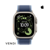 Apple Watch Ultra 3 (GPS+Cellular) 49mm Natural Titanium Case with Blue/Bright Blue Trail Loop Band - Natural