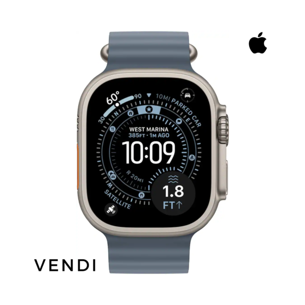 Apple Watch Ultra 3 (GPS+Cellular) 49mm Natural Titanium Case with Anchor Blue Ocean Band - Natural