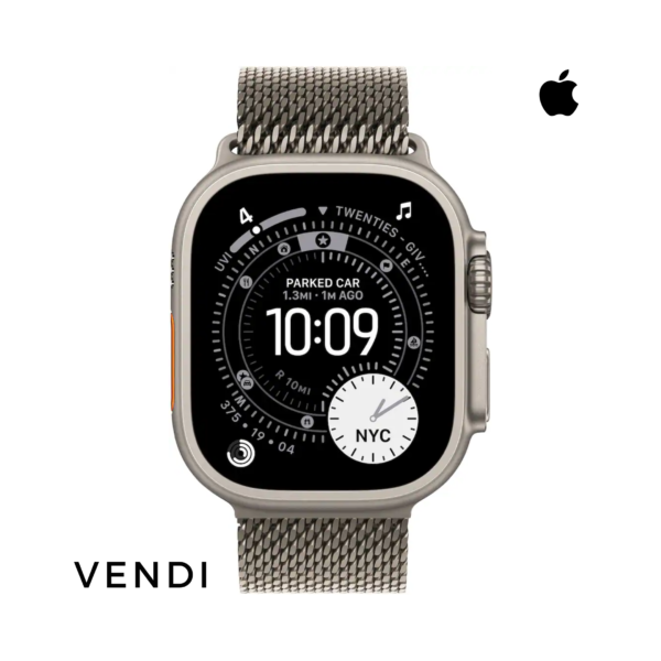 Apple Watch Ultra 3 (GPS+Cellular) 49mm Natural Titanium Case with Titanium Milanese Loop Band - Natural