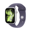 New! Apple Watch Series 11 (GPS) 46mm Silver Aluminum Case with Purple Fog Sport Band - M/L - Silver