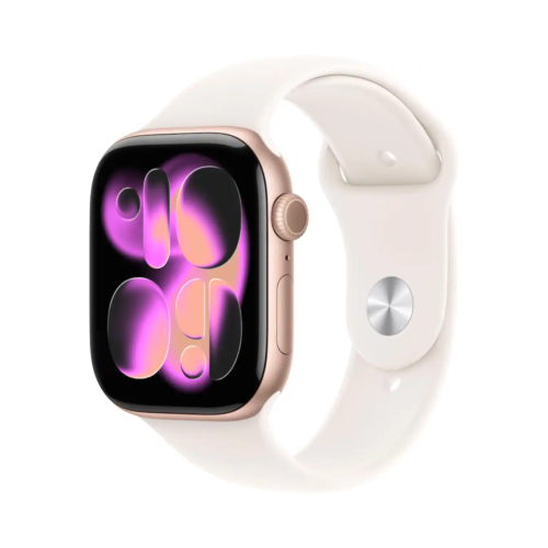 New! Apple Watch Series 11 (GPS) 46mm Rose Gold Aluminum Case with Light Blush Sport Band - M/L - Rose Gold