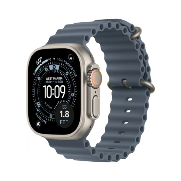 Apple Watch Ultra 3 (GPS+Cellular) 49mm Natural Titanium Case with Anchor Blue Ocean Band - Natural