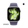 New! Apple Watch Series 11 (GPS) 46mm Silver Aluminum Case with Purple Fog Sport Band - M/L - Silver