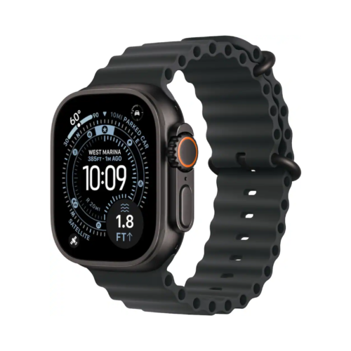 Apple Watch Ultra 3 (GPS+Cellular) 49mm Black Titanium Case with Black Ocean Band - Black