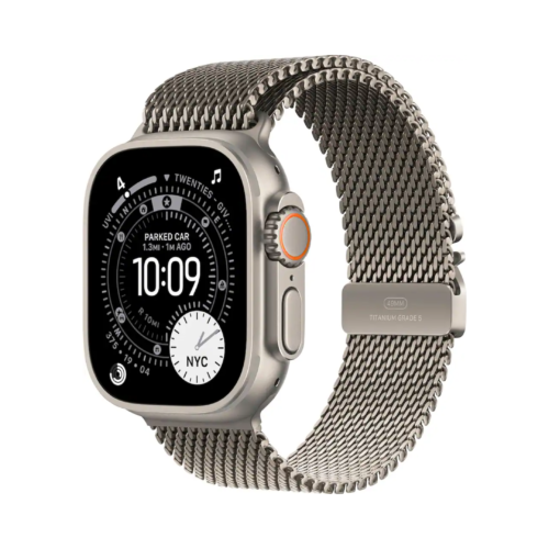 Apple Watch Ultra 3 (GPS+Cellular) 49mm Natural Titanium Case with Titanium Milanese Loop Band - Natural
