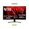 Acer - Nitro Gaming 31.5" Curved WQHD 180Hz 1ms FreeSync Premium Gaming Monitor (DisplayPort, HDMI x2) - Black